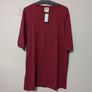 Ramblers Way V-Neck Short Sleeve Shirt 100% Pima Cotton Made in USA Size M New!